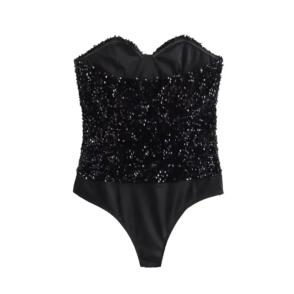 Fayla | Pailletten-Bodysuit