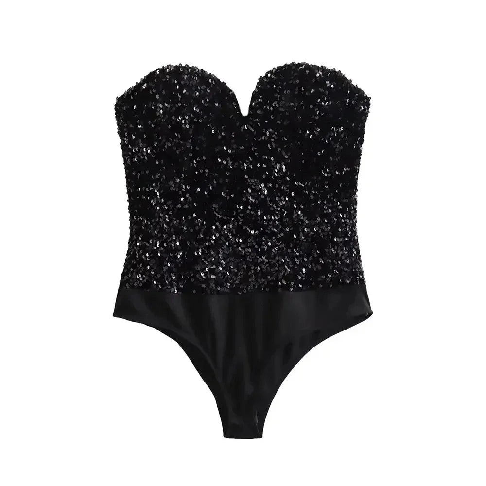 Fayla | Pailletten-Bodysuit